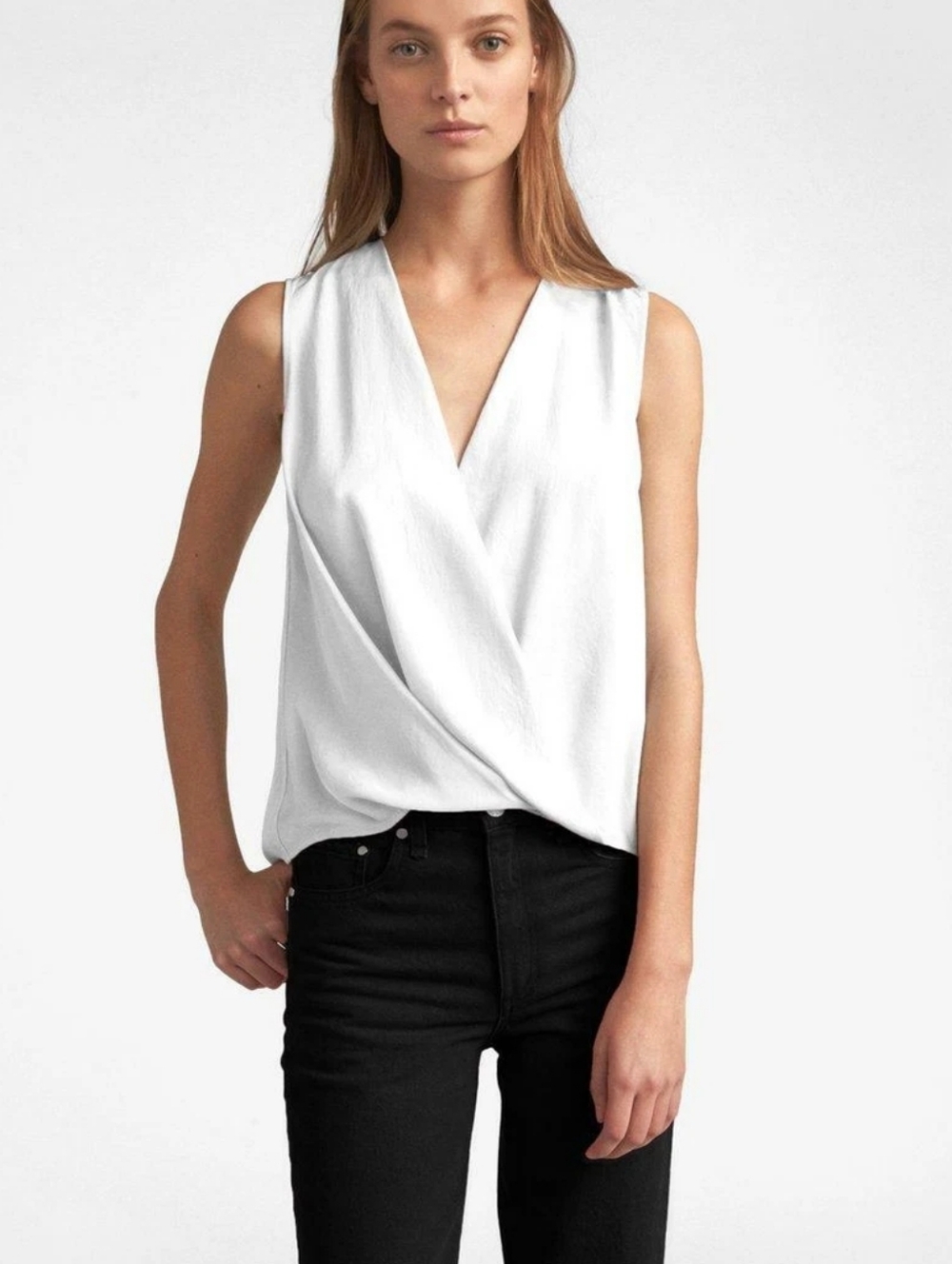 Rag & Bone Silk Victor Wrap Draped Blouse Top